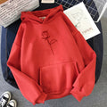 Black Rose Print Sport Hoodie